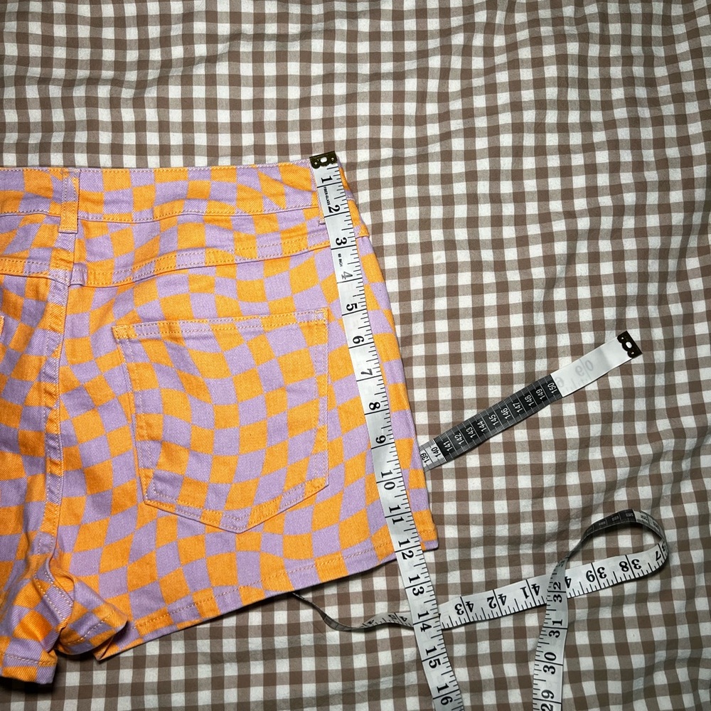 Forever 21 Purple and Orange Checkered Women Shorts- NWT - Picture 5 of 5
